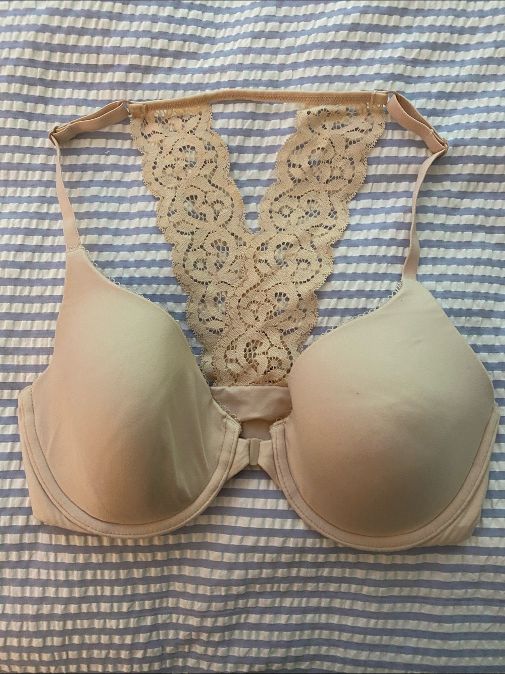 Victoria's Secret Beige Lace Racerback Bra
